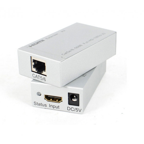 Подовжувач HDMI по кабелю UTP до 60м з БЖ 3D, (RX/TX) RTL (S0440) Київ - фото 1