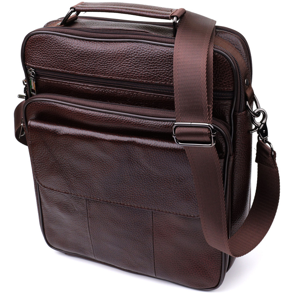Мужская сумка с ручкой для переноса в руке из натуральной кожи Коричневый (Vintage) Киев - изображение 5