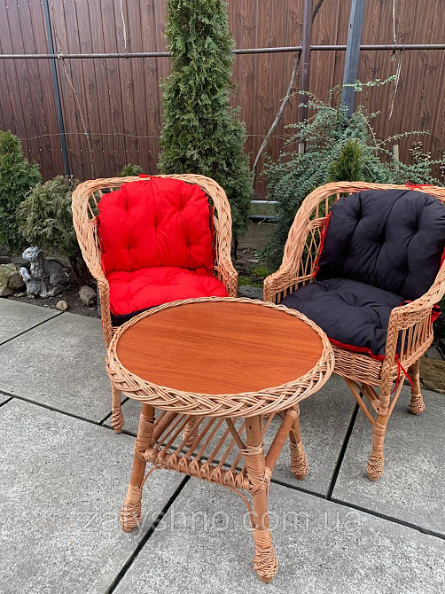 Комплект плетених меблів з накидками на крісла Київ - фото 4