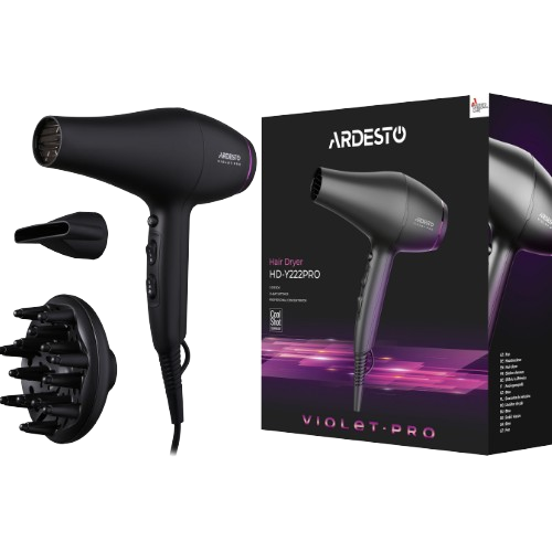 Фен для волосся 1850-2200W (2 швидкості/3 темпер.режими/дифузор) чорний HD-Y222PRO Violet PRO Ardesto Житомир