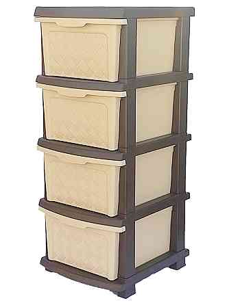 Комод пластиковий бежево-коричневий "Компакт Плюс" 4 яруси 86*40*34см R-Plastic Одеса