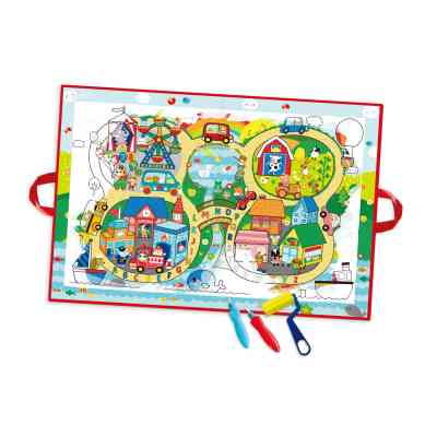 Набор для творчества Let's Craft "Магічні перетворення" Жваве містечко водна розмальовка-килимок (MRM001-E) Винница