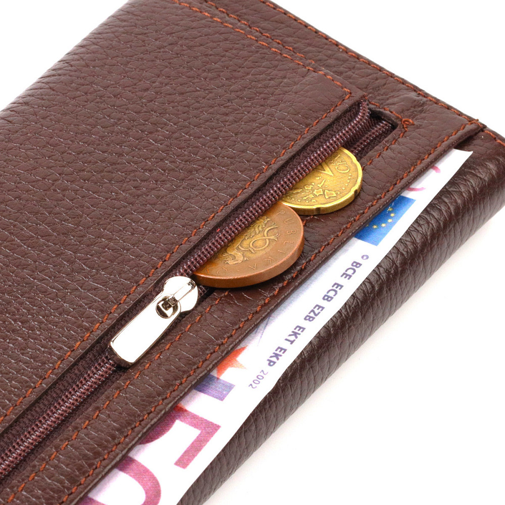 Зручне жіноче портмоне з натуральної шкіри флотар CANPELLINI 21696 Коричневе Київ - фото 7