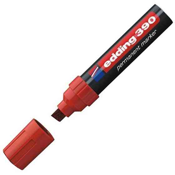 Маркер Edding Permanent e-390 4-12 мм, chisel tip, waterproof, red (390/02) Вінниця