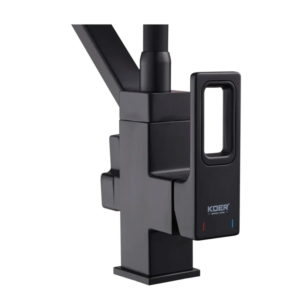 Змішувач для кухні Koer KB-72009-05 з виходом для питної води латунь/колір чорний (KR5007) Чернівці - фото 6