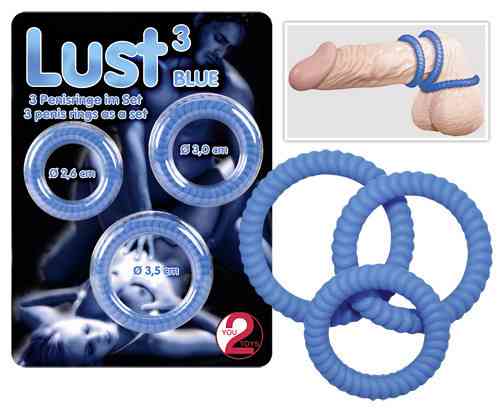 Кільця на пеніс Lust (блакитні) Sex Aura Київ