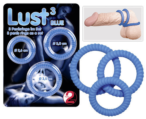 Кільця на пеніс Lust (блакитні) Sex Aura Київ - фото 4
