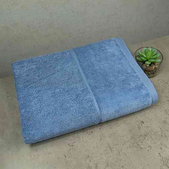 Набор полотенец велюр/махра 2шт GM Textile 50x90см, 70x140см Премиум качества Milado 550г/м2 (Синий) Сумы