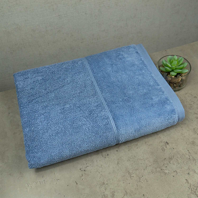 Набор полотенец велюр/махра 2шт GM Textile 50x90см, 70x140см Премиум качества Milado 550г/м2 (Синий) Сумы - изображение 2
