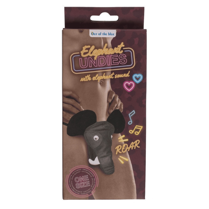 Чоловічі стрінги Слон зі звуком Elephant undies with elephant sound, black - one size Sex Aura Київ - фото 5