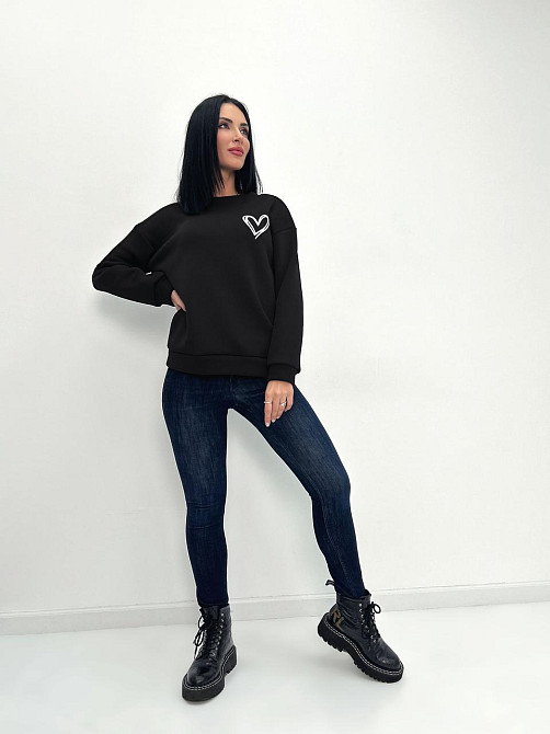 Жіночий світшот вільного крою "Self" Турція оптом | Батал Київ - фото 2