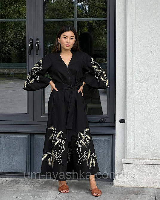 Жіноча вишита сукня льон Колоски Кривий Ріг - фото 5