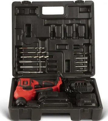 SR-150 Акумуляторний перфоратор SDS+ 2×24 В, м'яка ручка, 2 батареї, набір свердел та насадок Одеса - фото 7