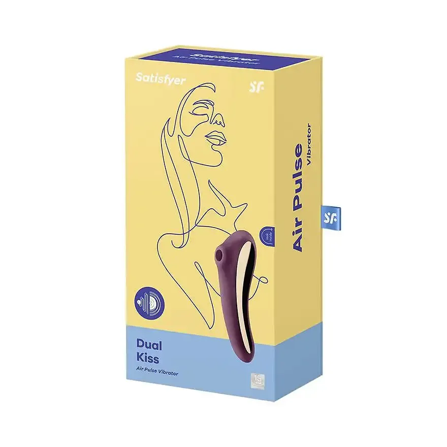 Вакуумний стимулятор з вібрацією Satisfyer Dual Kiss Wine Red Львів - фото 5