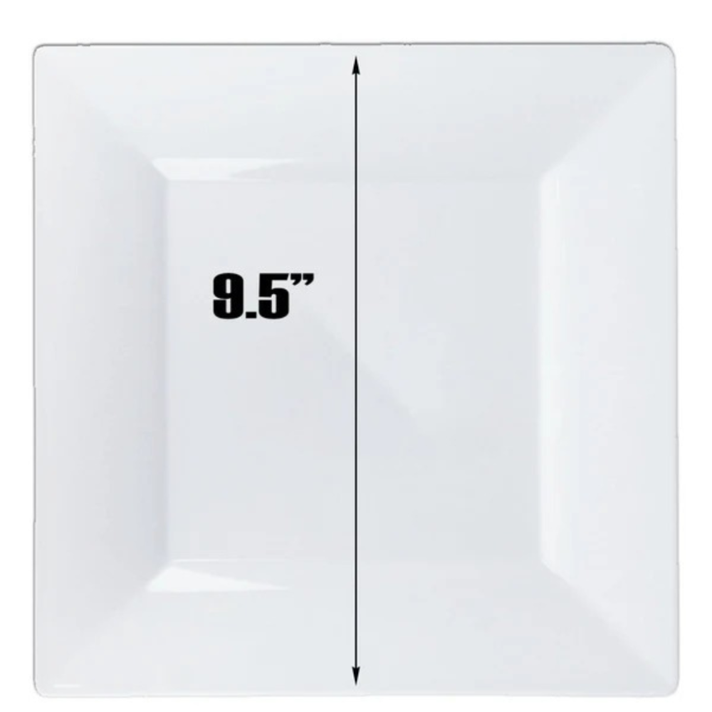 Комплект тарелок 12 шт квадратные,пластиковые,десертные 16.5 см и обеденные 24 см, набор для сервировки стола белые Каменец-Подольский - изображение 7