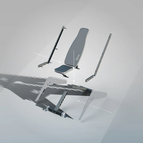 Лавка для жиму горизонтальна регульована WCG Blade без стійок Київ