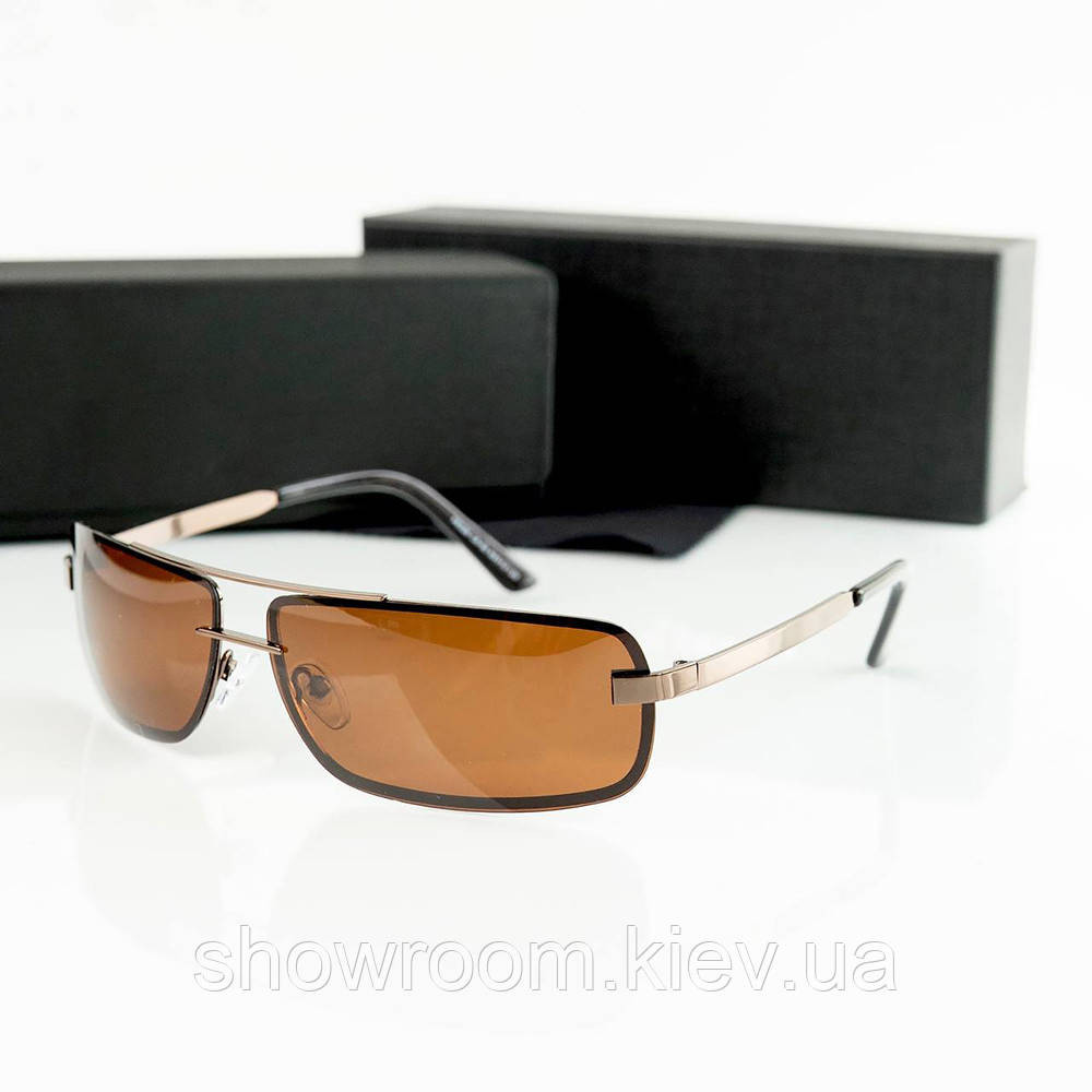 Чоловічі коричневі сонцезахисні окуляри Polarized (620) Київ - фото 1