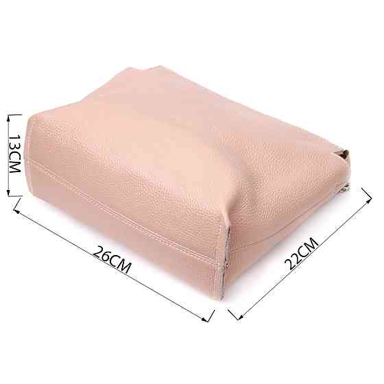 Оригинальная женская сумка из натуральной кожи GRANDE PELLE 11695 Пудровая Киев