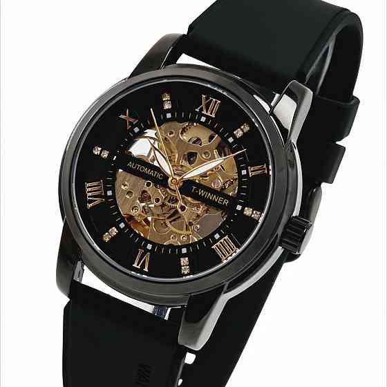 Годинник чоловічий механічний Winner Triumph R-Series (2 ремінці) Чорний Київ