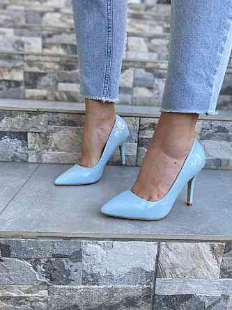 Туфлі жіночі S.S блакитні еко-лак каблук 10см 37р.40р. (4457) Коломыя