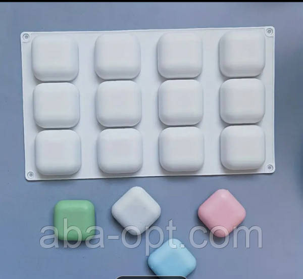 Форма силиконовая на 12 изделий 29 х 17 см. Кубик ( шт ).Aba-Opt Одесса - изображение 1