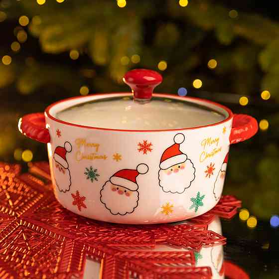 Yiwu Супниця порцелянова Santa новорічна 800 (мл) з кришкою Yiwu FM-CS-9A Коломия