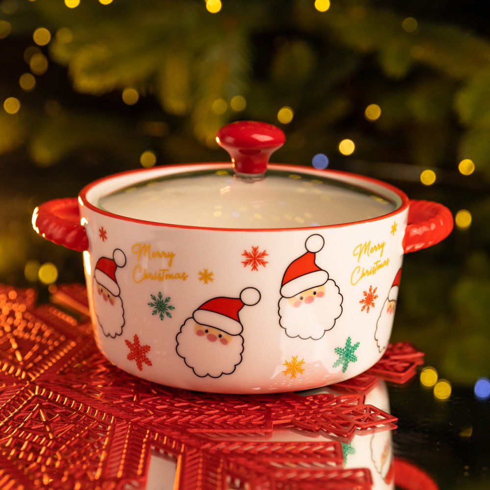 Yiwu Супниця порцелянова Santa новорічна 800 (мл) з кришкою Yiwu FM-CS-9A Коломыя - изображение 2