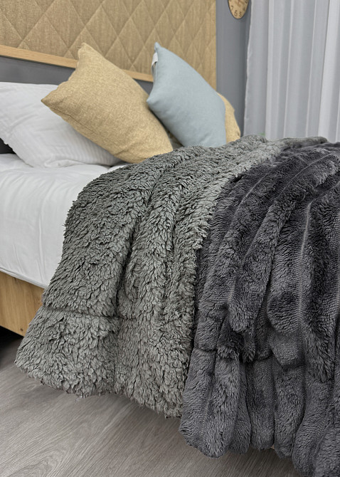 Плед 200х230 см (+-10см) на овчине 