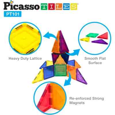 Конструктор Picasso магнітний Tiles Magnetic Building Blocks 101 деталь (817338022402) Вінниця
