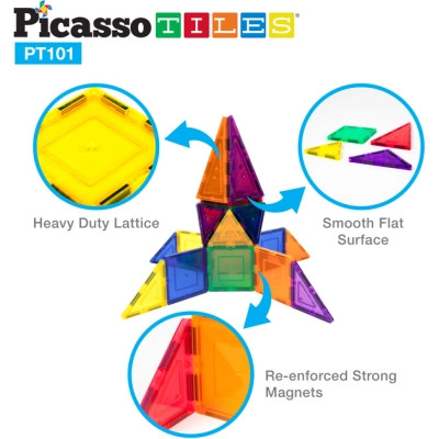 Конструктор Picasso магнитный Tiles Magnetic Building Blocks 101 деталь (817338022402) Винница - изображение 5