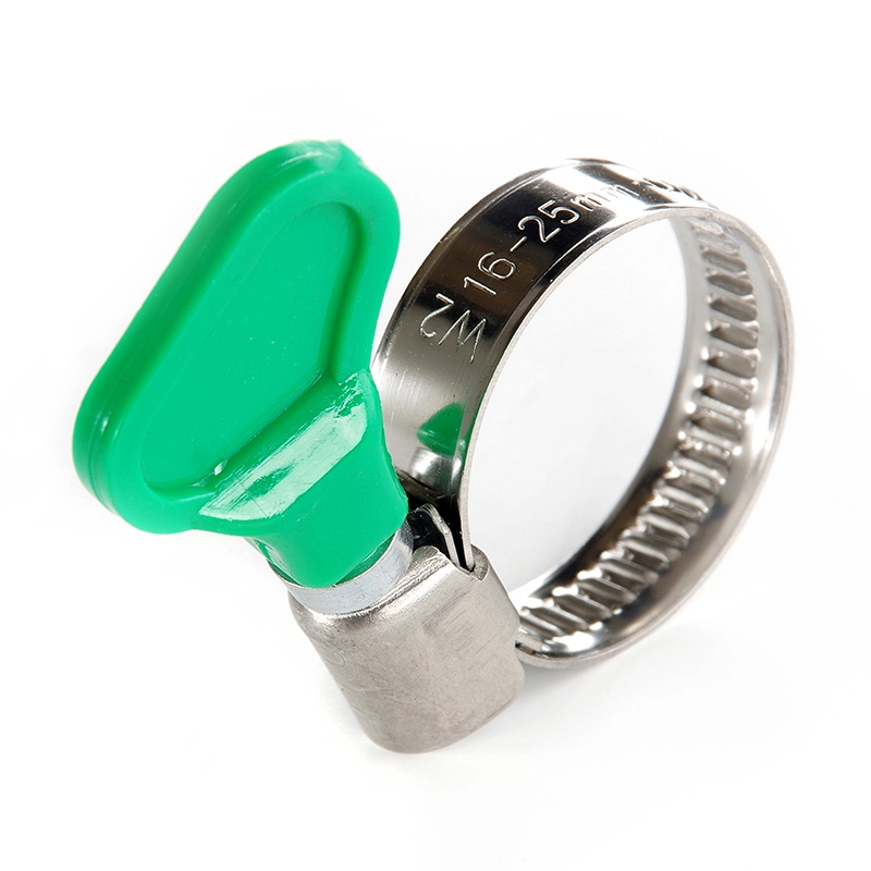 Хомут червячний 16-25 нержавійка з метеликом Харків - фото 1