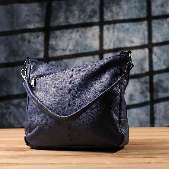 Сумка для женщин на два отделения из натуральной кожи Vintage 23013 Синий Киев