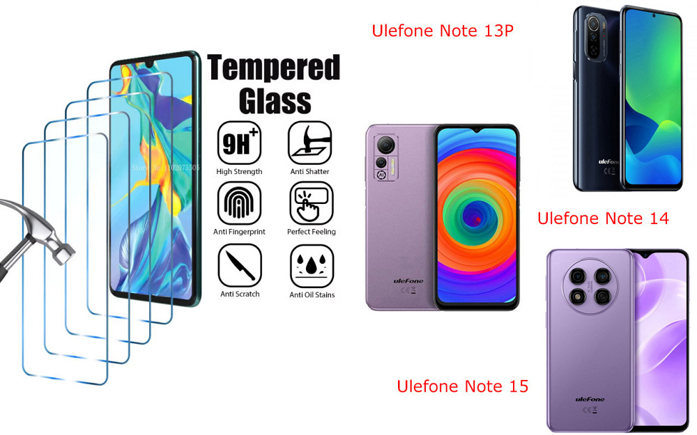 Захисне скло ArmorGlass для Ulefone Note 13P, Note 14, Note 15 – стійке до подряпин та ударів Київ - фото 1