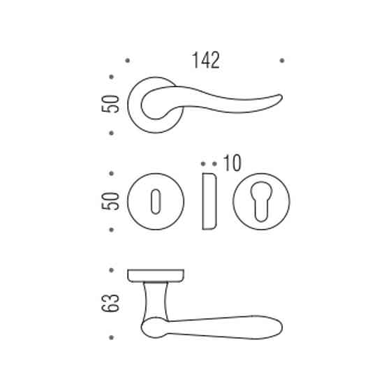 Ручка Colombo Peter пол.латунь R ф / с Киев