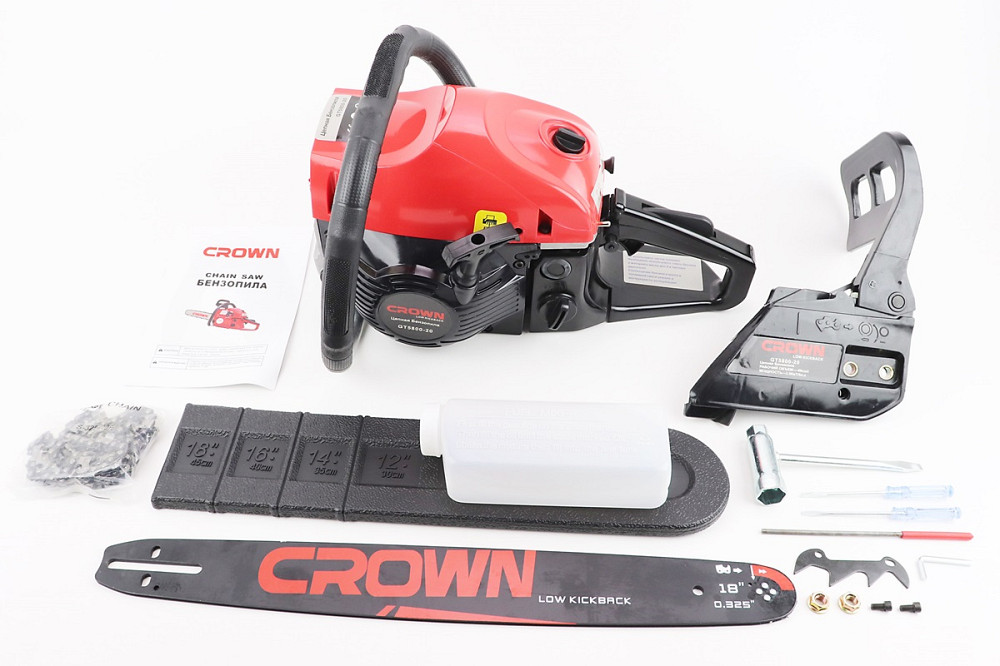 Бензопила CROWN GT5800 58cc (3,5кВт, шина 18", ланцюг 325-1,5-72зв. коло. зуб) плавний пуск Київ - фото 1