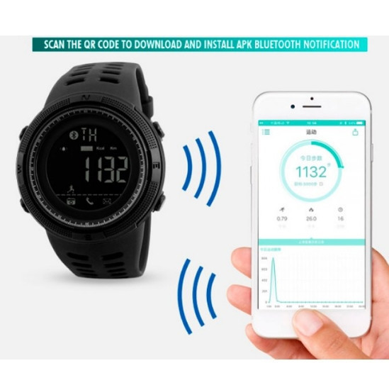 Умные наручные часы Skmei 1250 Smart Clever (Черные) Киев - изображение 3