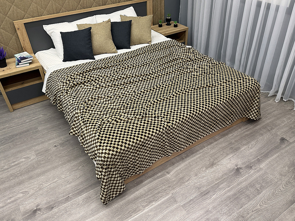 Плед-покривало Шахи 200х210 см (+-5см) Венге з бежевим (87-035) Київ - фото 2