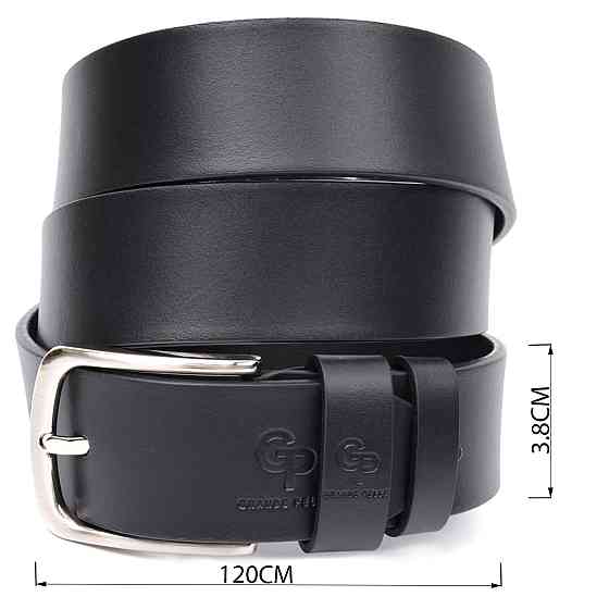 Стильный ремень под джинсы из натуральной кожи GRANDE PELLE 11684 Черный Киев