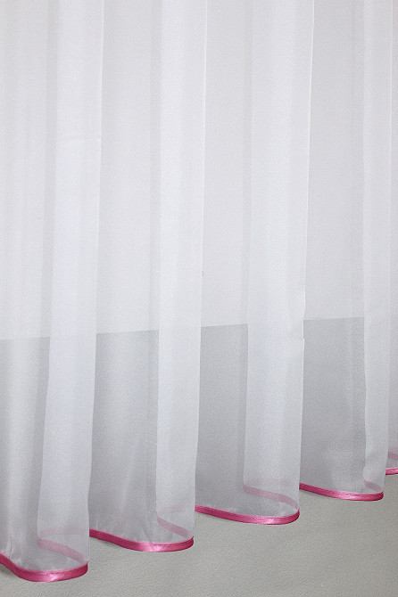 Кухонная занавеска VR-Textil № 018к штора и тюль с ламбрекеном розовый с белым 270х170 см (50-836) Киев - изображение 6