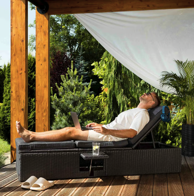 Садовий шезлонг Di Volio Asco чорний Київ - фото 7