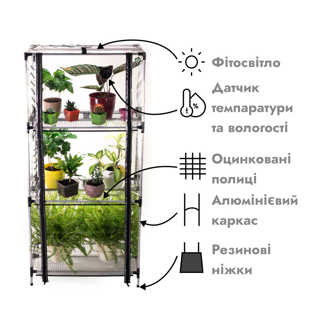 Міні-теплиця з фіто світлом для дому Sezam XL + 3 вентилятори + таймер Борисполь - изображение 5