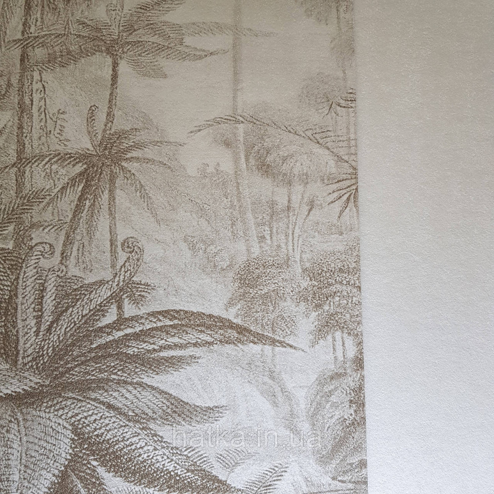 Шпалери флізелінові еко Rasch Kerala 0.53х10 м пальми листя екзотичні рослини пісочний сріблясті Київ - фото 3