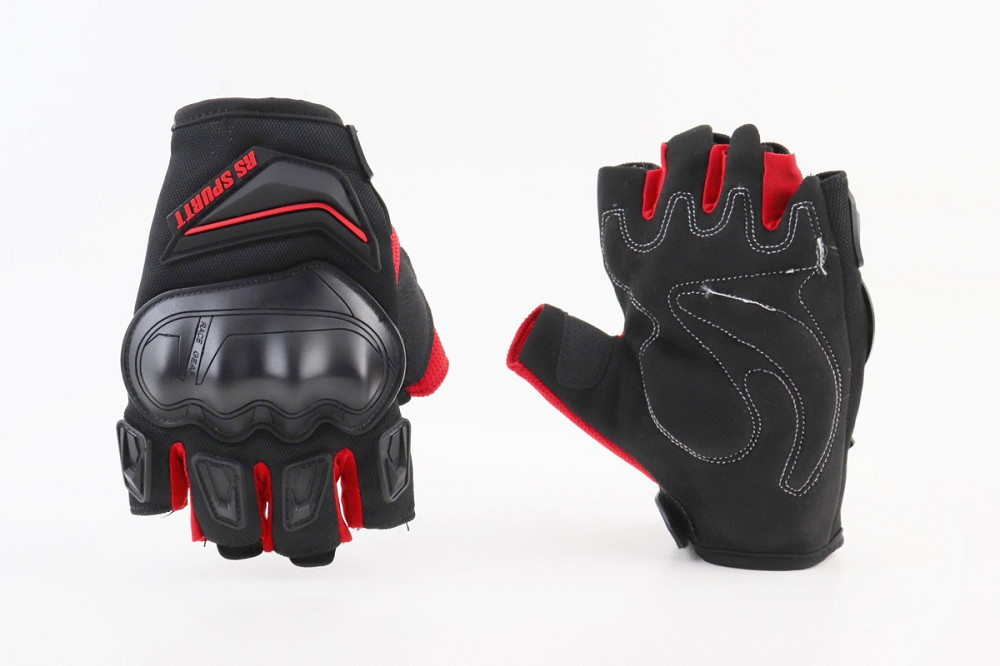 Перчатки мотоциклетні без пальців XL-Чорно-Червоні, тип 2 Киев - изображение 1