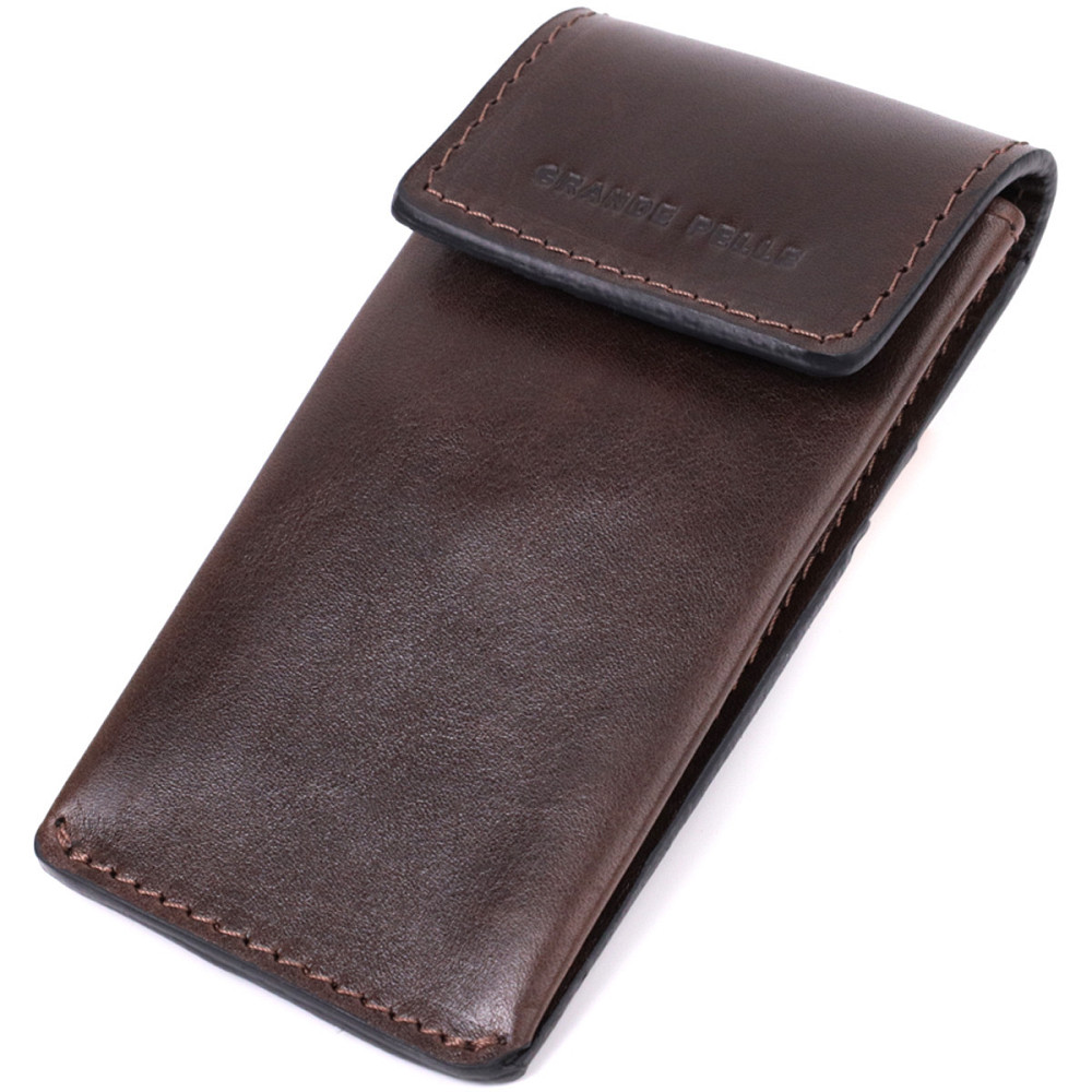 Оригинальная ключница в виде футляра из натуральной кожи GRANDE PELLE 22570 Коричневый Киев - изображение 1