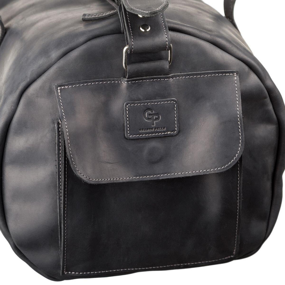 Сумка дорожная Grande Pelle 11046 из винтажной кожи Черная Киев - изображение 7