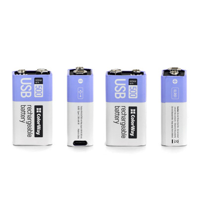 Аккумулятор Крона USB-С 390 mAh 9V (Li-Polymer) ColorWay (CW-UB9V-06) Винница - изображение 9