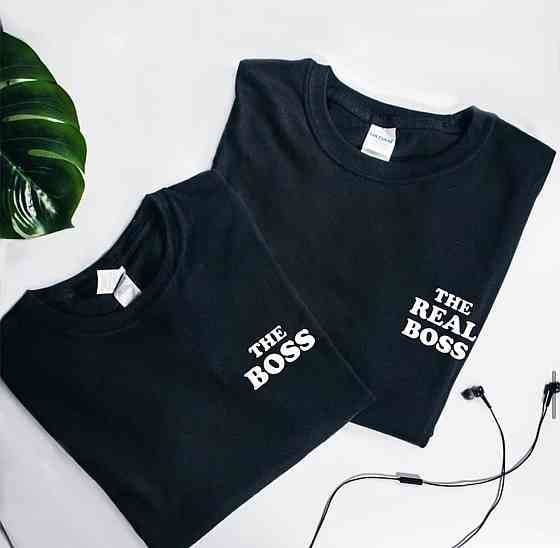 Парні футболки для хлопця та дівчини з написом The Boss/ The real Boss Чернівці