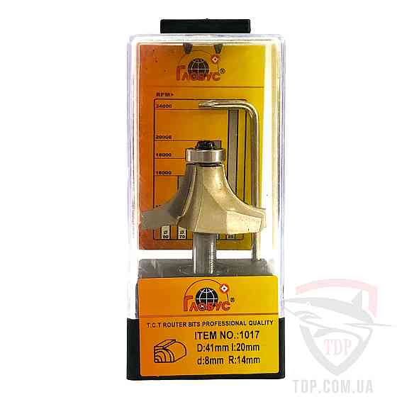 Фреза по дереву ГЛОБУС 1017 R20 D53 h25 d12 кромочная калевочная Коломыя