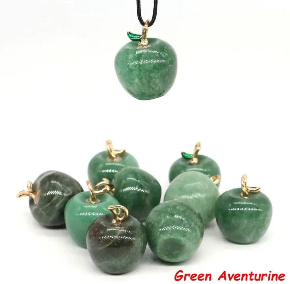 Подвеска из зеленого авантюрина в форме яблока 18*21 мм. Киев - изображение 1