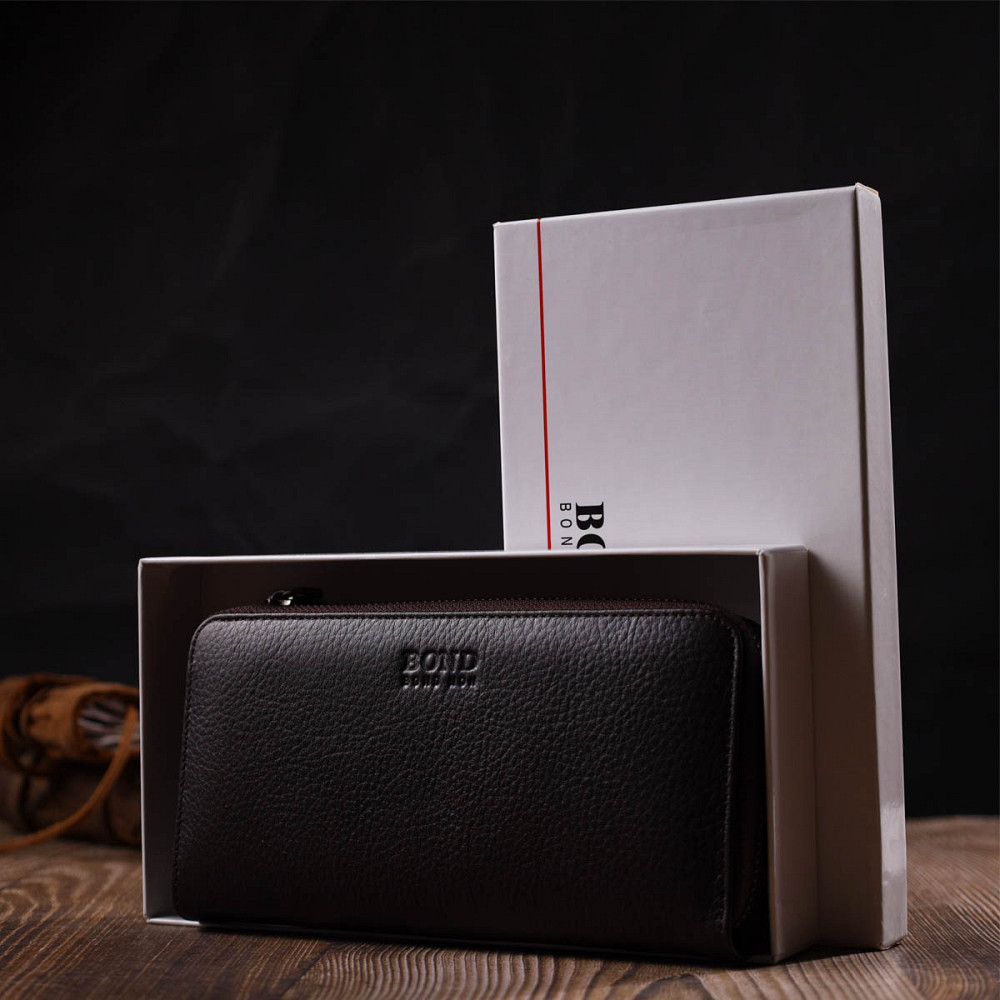 Удобный женский кошелек из натуральной зернистой кожи BOND 21981 Коричневый Киев - изображение 10